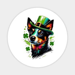 Lancashire Heeler Dons Leprechaun Hat for St Patrick's Day Magnet